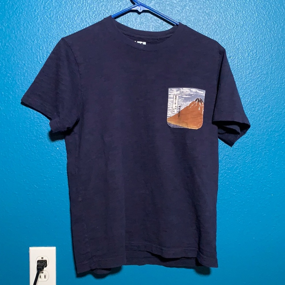 Dark Blue Small Uniqlo T-Shirt | Hokusai Blue Collection